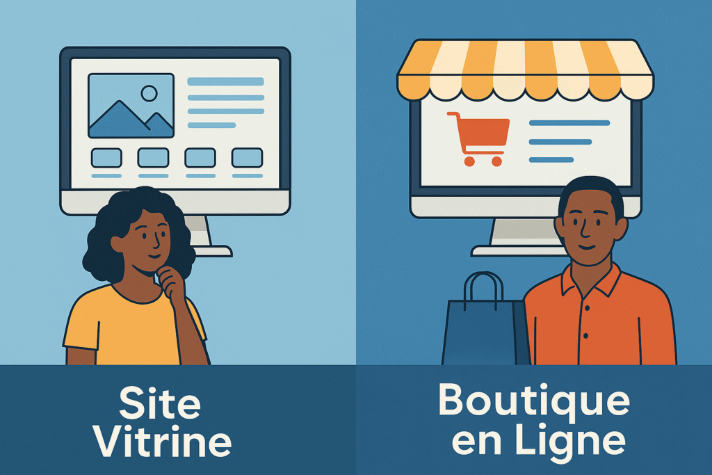 Comparaison entre un site vitrine et une boutique en ligne
