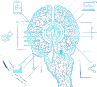 Main qui touche un cerveau connecté : le contrôle de votre communication